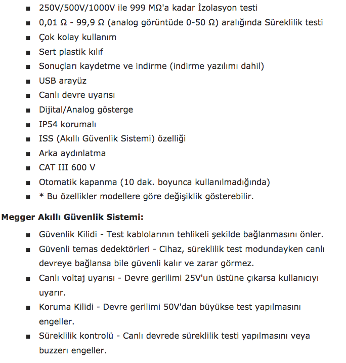 Megger MIT320 İzolasyon Test Cihazı